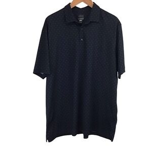 Greg‎ Norman Play Dry XXL Black Polo Shirt Golf Print Short Sleeve Mens